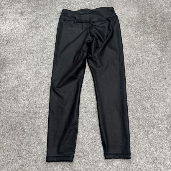 Gap Fit Recycled Power Full Leg Faux Leather Leggings Womens Medium Black 28x26 - Picture 2 of 11